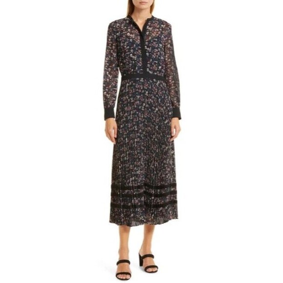 Club Monaco Black Floral Maxi Dress - Picture 1 of 13